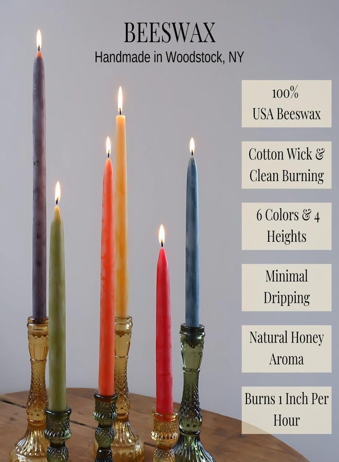 Candlestock Beeswax Taper Candles - Standard 7/8" Diameter, Pure 100% Natural USA Beeswax, Cotton Wick, Dripless, Long-Burning, Handmade in Woodstock, NY- 6 Inches - 1 Pair (2 Candles) - Plum Purple - Image 5